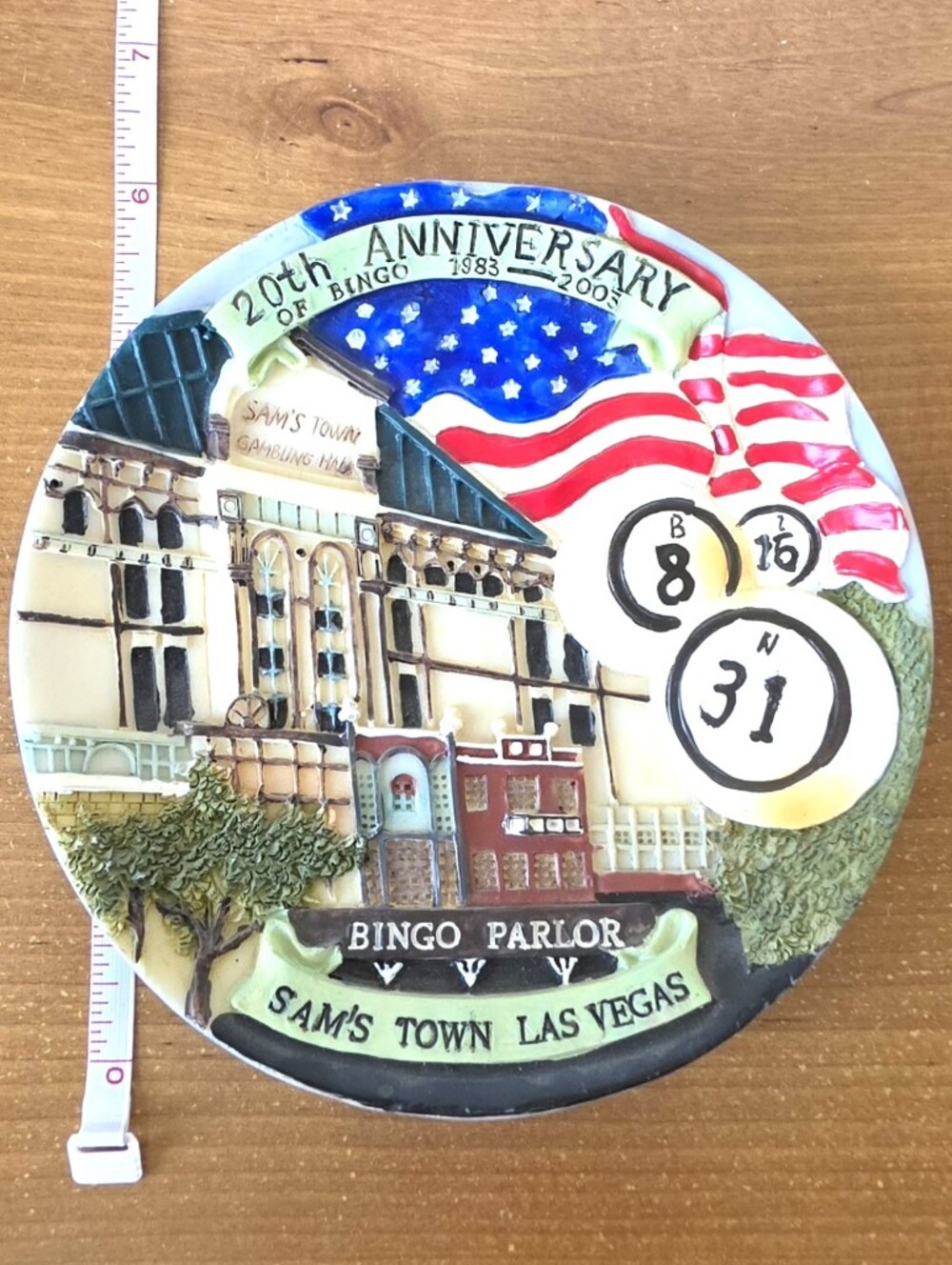 Vintage Sam's Town Las Vegas Bingo Parlor 20th Anniversary 2003 Collectors Plate - Picture 3 of 4